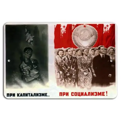 Capitalism vs. Socialism: A Tale of Two Worlds-Aluminum-tin sign