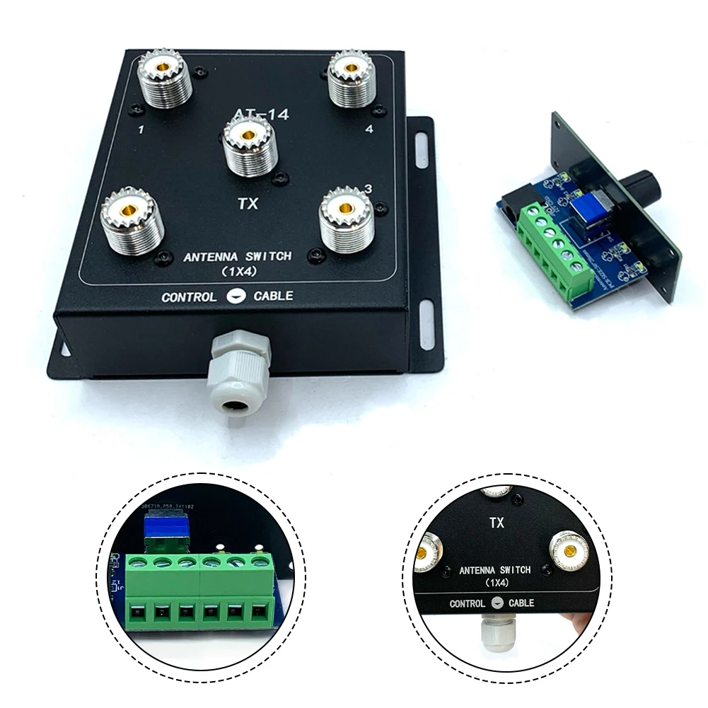 4 Way Coaxial Remote Control Switch for Antennas Efficiently Handles 500W PEP Power 1 8 60MHz Frequency Support