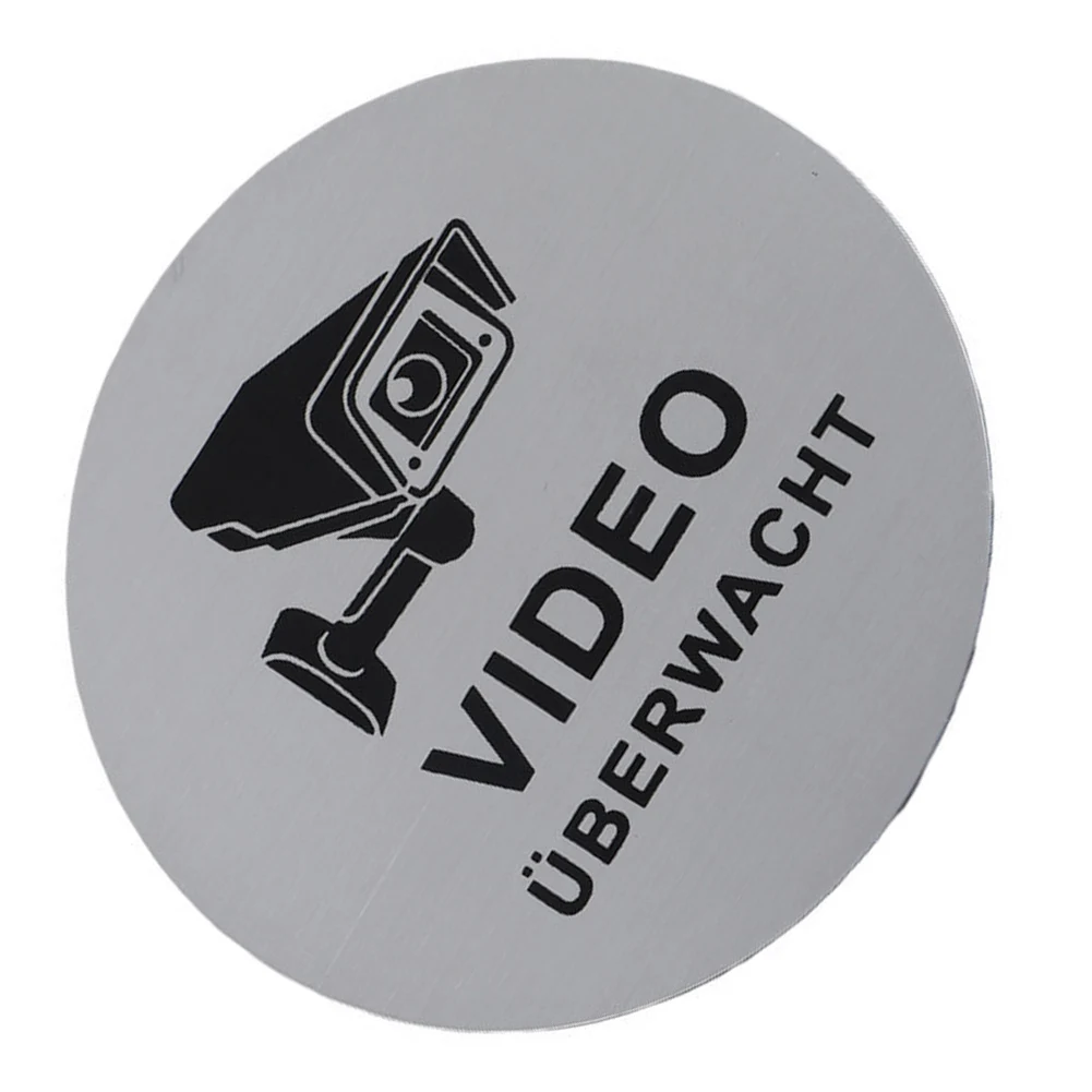 1PCS/2PCS/4PCS Circular Shape Video Sign Small Brushed Aluminium Video Sign Warning-Signs 10 Cm Can Be Mounted On Doors