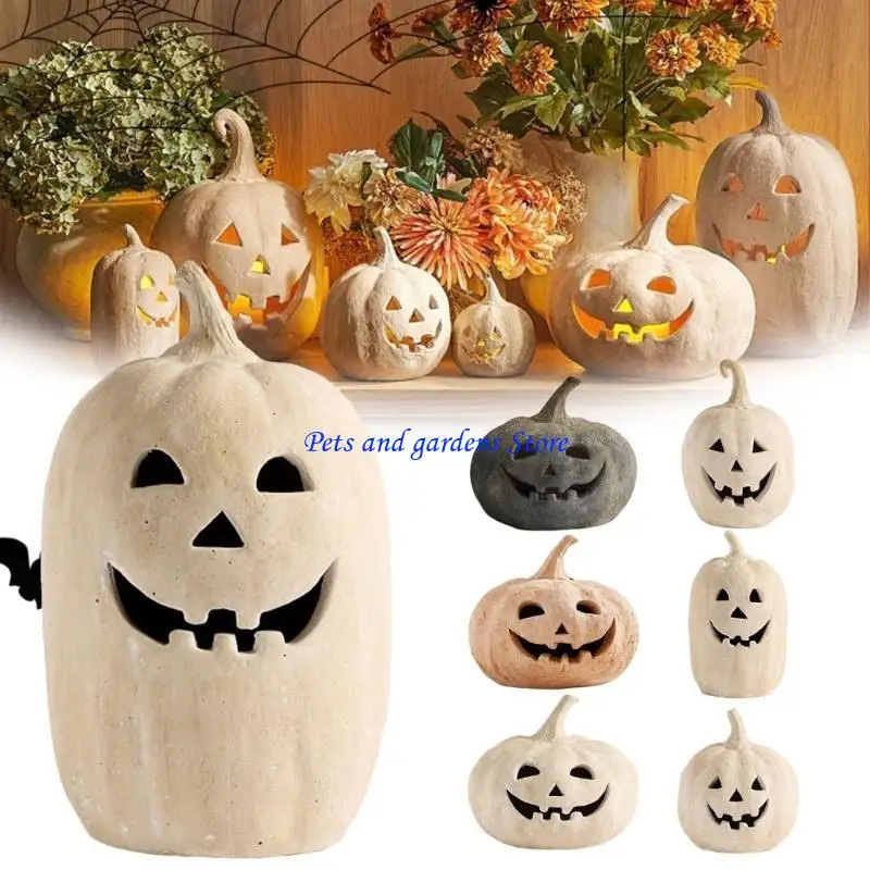 H051 Halloween Jacks O Фонариква тыква со легкими передними крыльцами, столовые центральные части