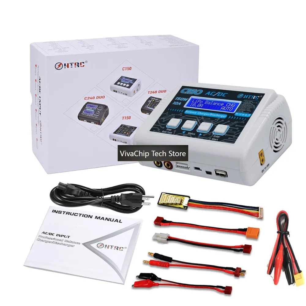 VivaCTOriginal HTRC C150 Lipo Charger Battery Rc AC / DC 150W 10A RC Balance Discharger For LiPo LiHV LiFe Lilon NiCd NiMh Pb Ba