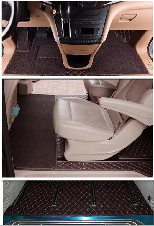

Custom special car floor mats for Mercedes Benz V 250 W447 2025-2014 7 8 seats full set double layer carpets for V250 V250d 2023