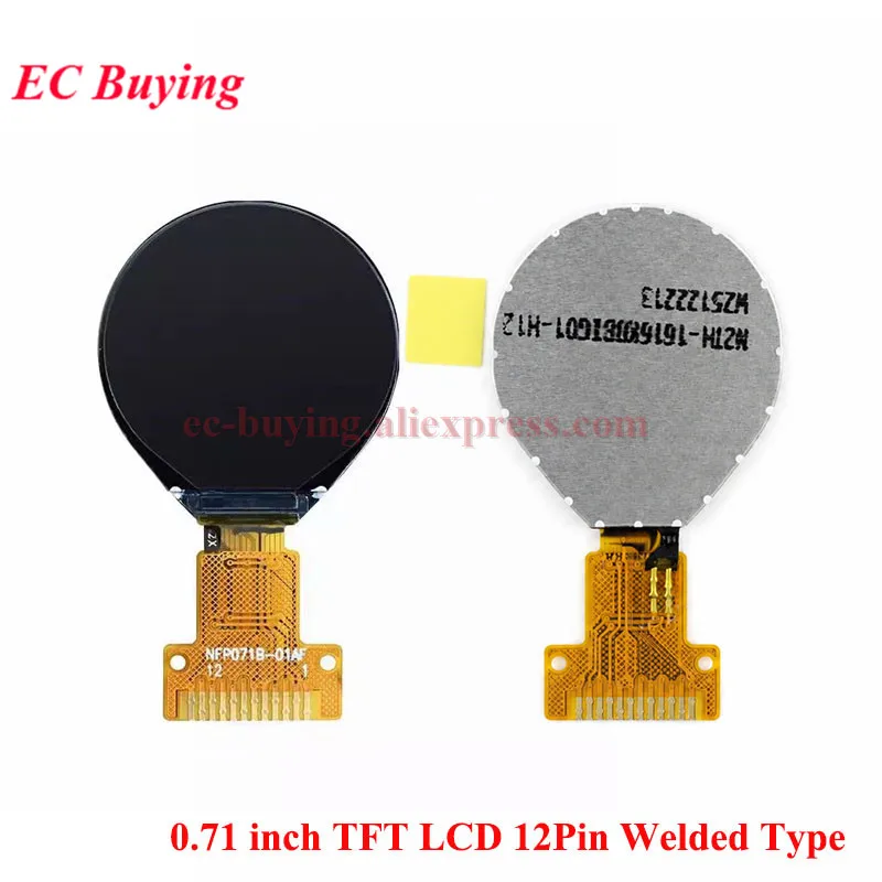 0.71 inch HD IPS TFT LCD Round Display Module 0.71'' Colorful Screen 160x160 GC9D01 Driver 4-SPI Serial Interface Full View 12Pi