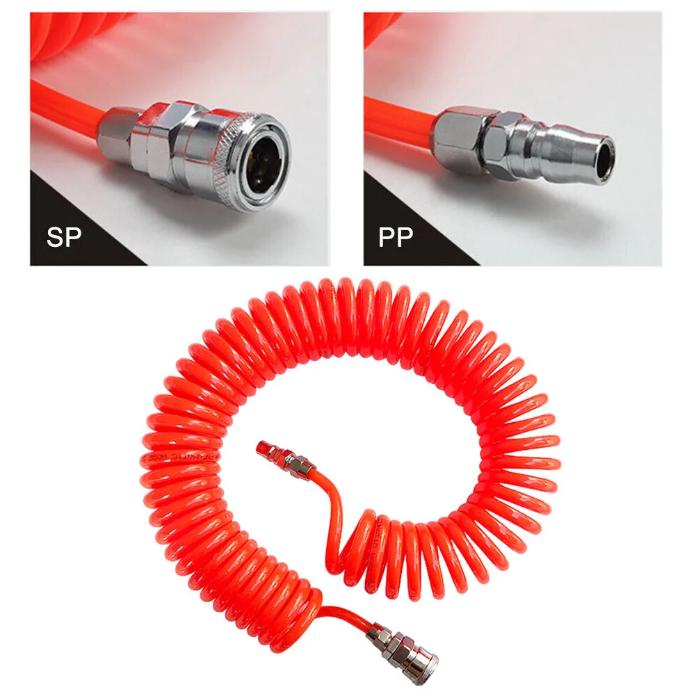 1pc 8x5mm Air Compressor Hose Pneumatic PU Telescopic Spring Tube Flexible For Compressor Pneumatic Tools