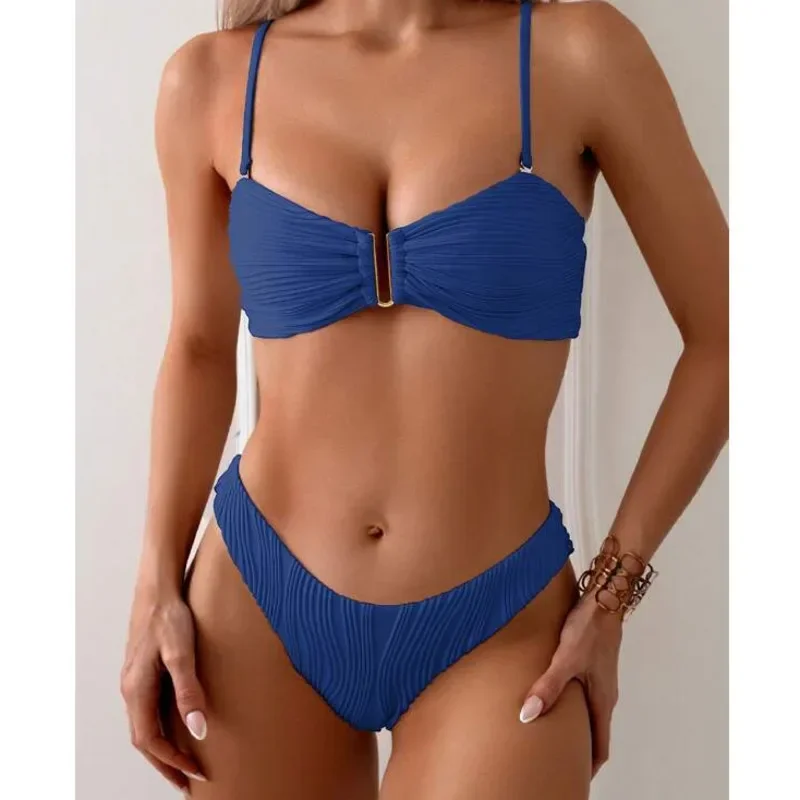 مثير الصلبة البيكينيات 2025 المايوه ملابس السباحة النسائية رفع الإناث ملابس سباحة حريمي الشاطئ لباس سباحة البرازيلي مجموعة البكيني بركة السباح