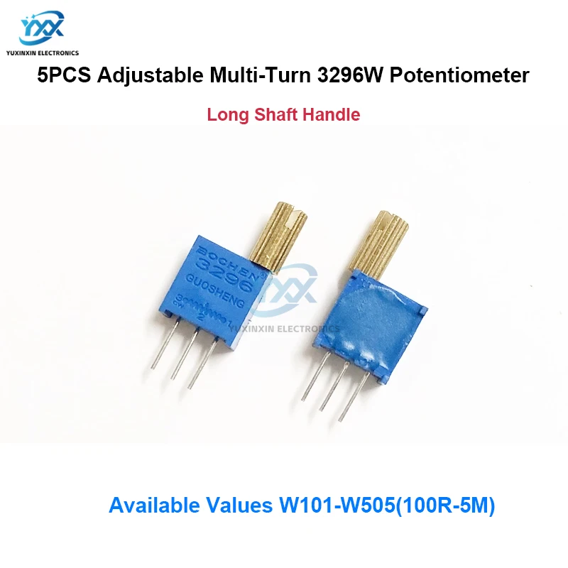 5 قطعة 3296 واط الجهد قابل للتعديل متعدد بدوره طويل رمح مقبض 100R 200R W103 W104 W503 1K 2K 5K 10K 20K 50K 100K 200K 500K 1M #1