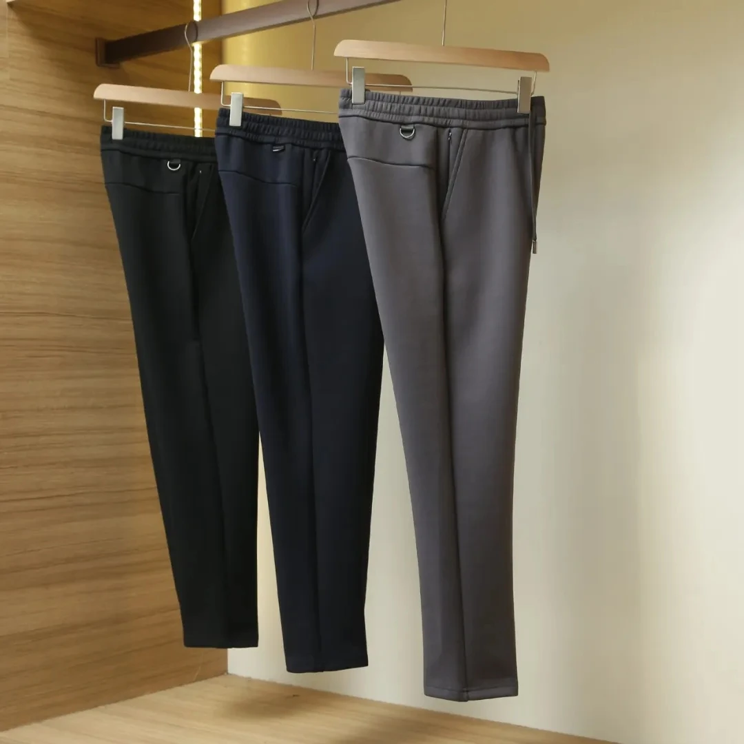 

High Quali Double-Sided Knitted Water Soft Cotton Elastic Comfortable Autumn Winter Men's Spor Casual Pants Straight Leg