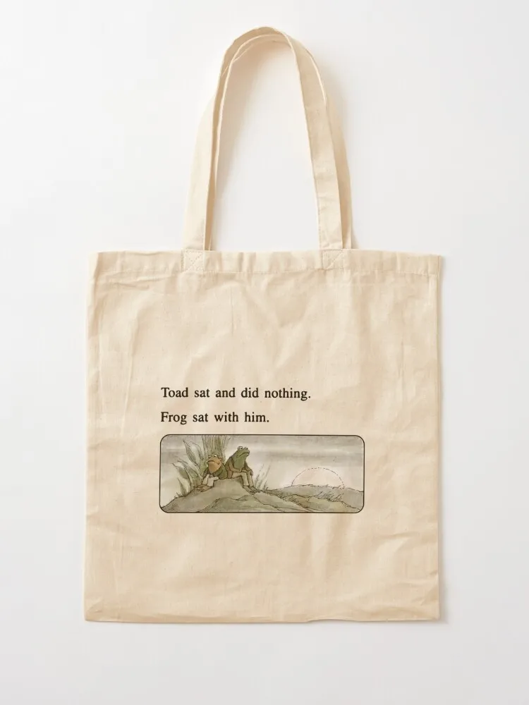 Frog and Toad meme Tote Bag Reuseable Canvas Fashion Shopping Grocery School Femal Gril Women Personal