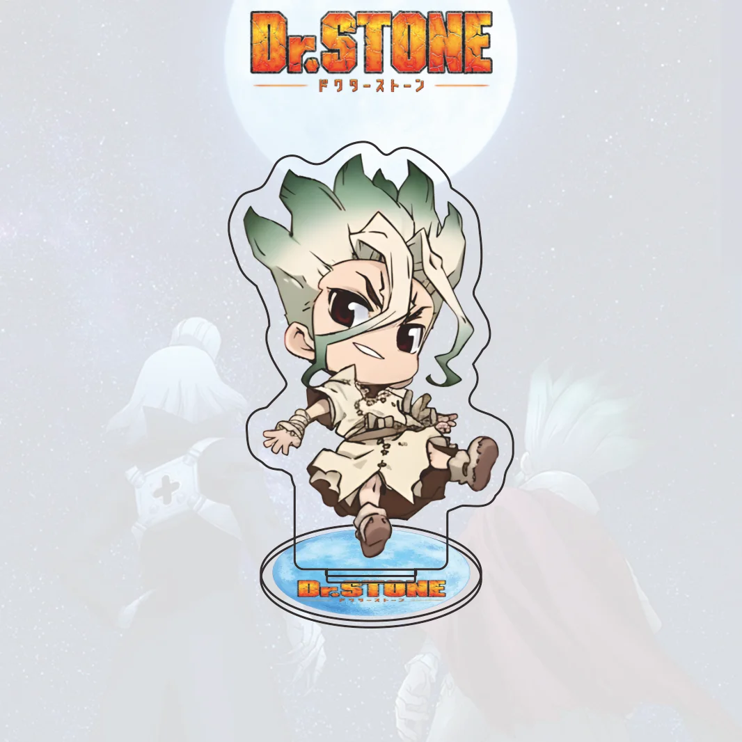 New Dr.STONE Q Version Series Acrylic Stand Senku Taiju Kohaku Character Desktop Display Cute Anime Tabletop Decoration Keychain