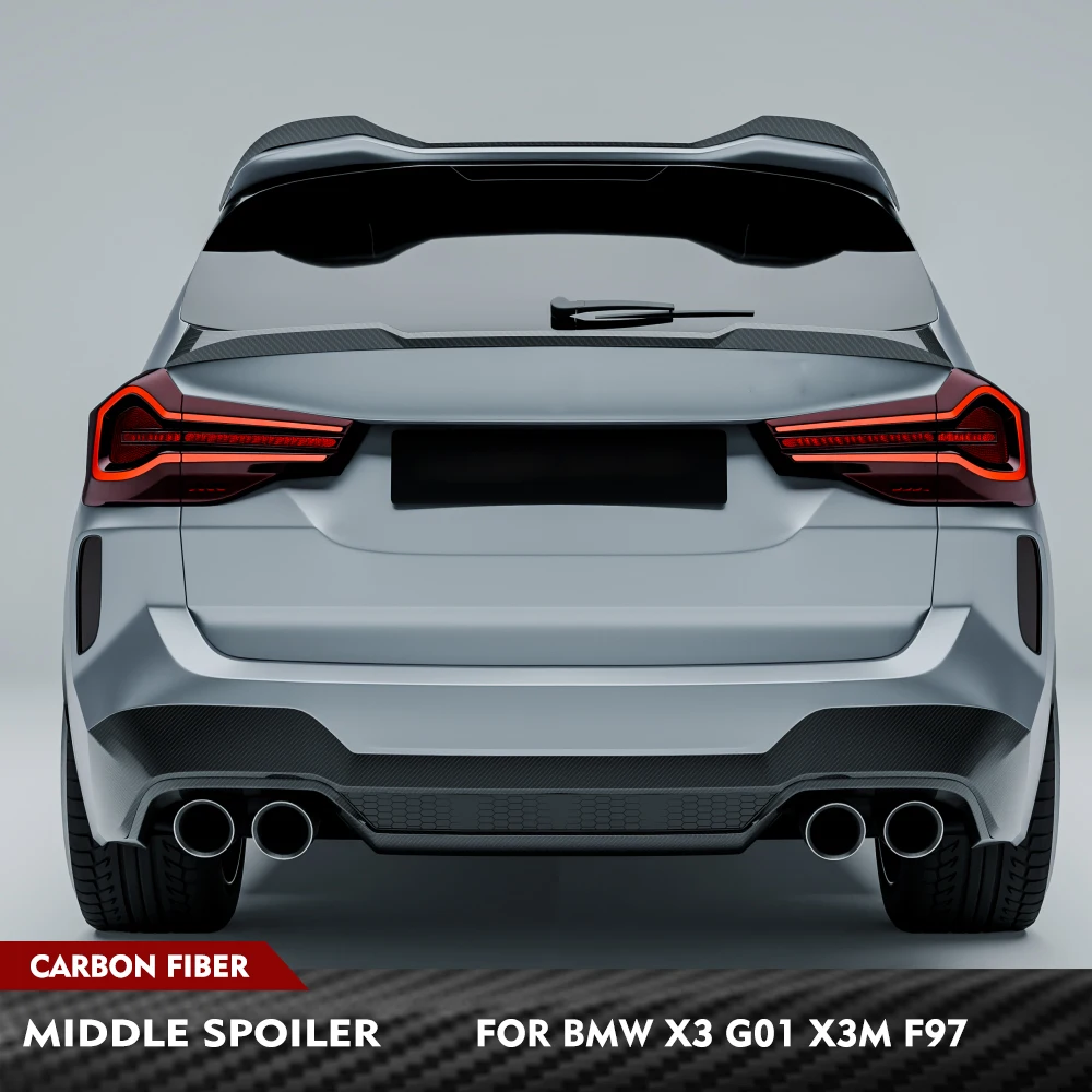 

For BMW X3 G01 X3M F97 2017-2024 Carbon Fiber Car Rear Trunk Middle Spoiler Wing Car Rear Boot Wing Lip Racing Spoiler Body Kits