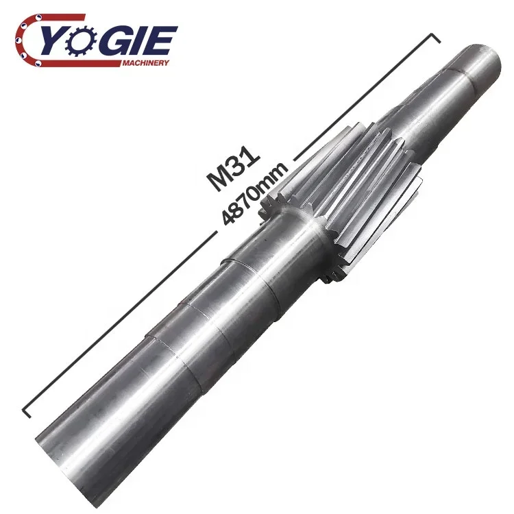 

Manufacturer large module pinion shaft forging steel rotary kiln customized main drive big gear shaft