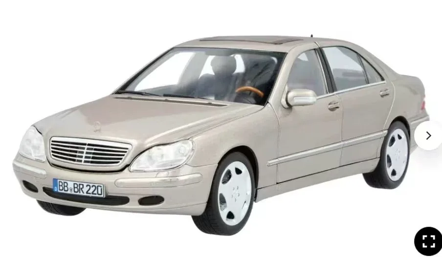 Genuine Mercedes Benz S600 V220 Classic Old Sedan 1 18 Scale Diecast Model High Simulation Vehicle Hobby Ornament For Car Lovers