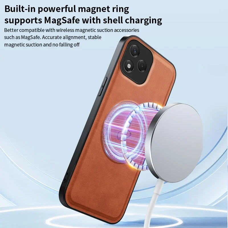 Leather Magnetic Holder Wireless Charging Phone Case for Honor 200 400 Lite Pro X9 A B C X60PRO Protect Full Camera Fundas Cover