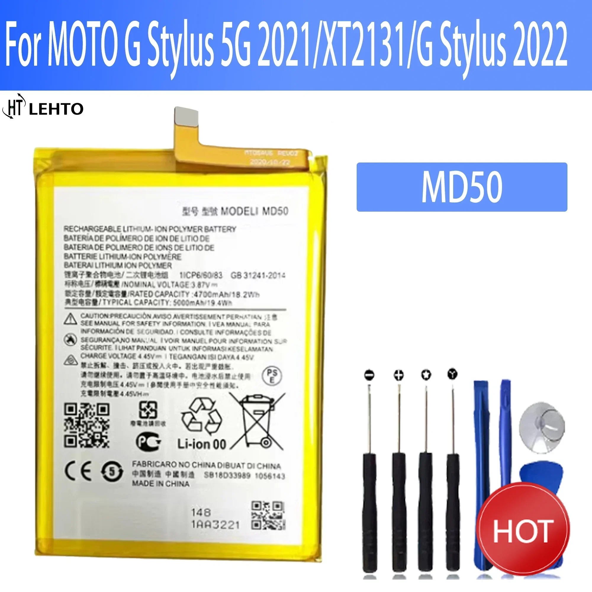 

100% MD50 Battery For Motorola MOTO G/ Stylus 5G 2021/ phone Batteries