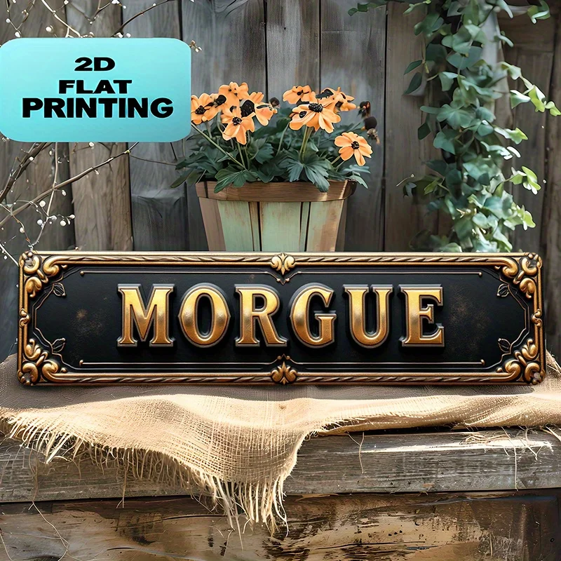 CIFBUY Vintage Aluminum Wall Art Waterproof Durable For Home Office Indoor Outdoor Gothic Morgue Hospital Decor Sign