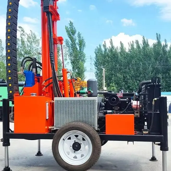 

Customized 200m Depth Water Well Drilling Rig Diesel-Powered Wheeled Hydraulic Pneumatic Drilling Equipment