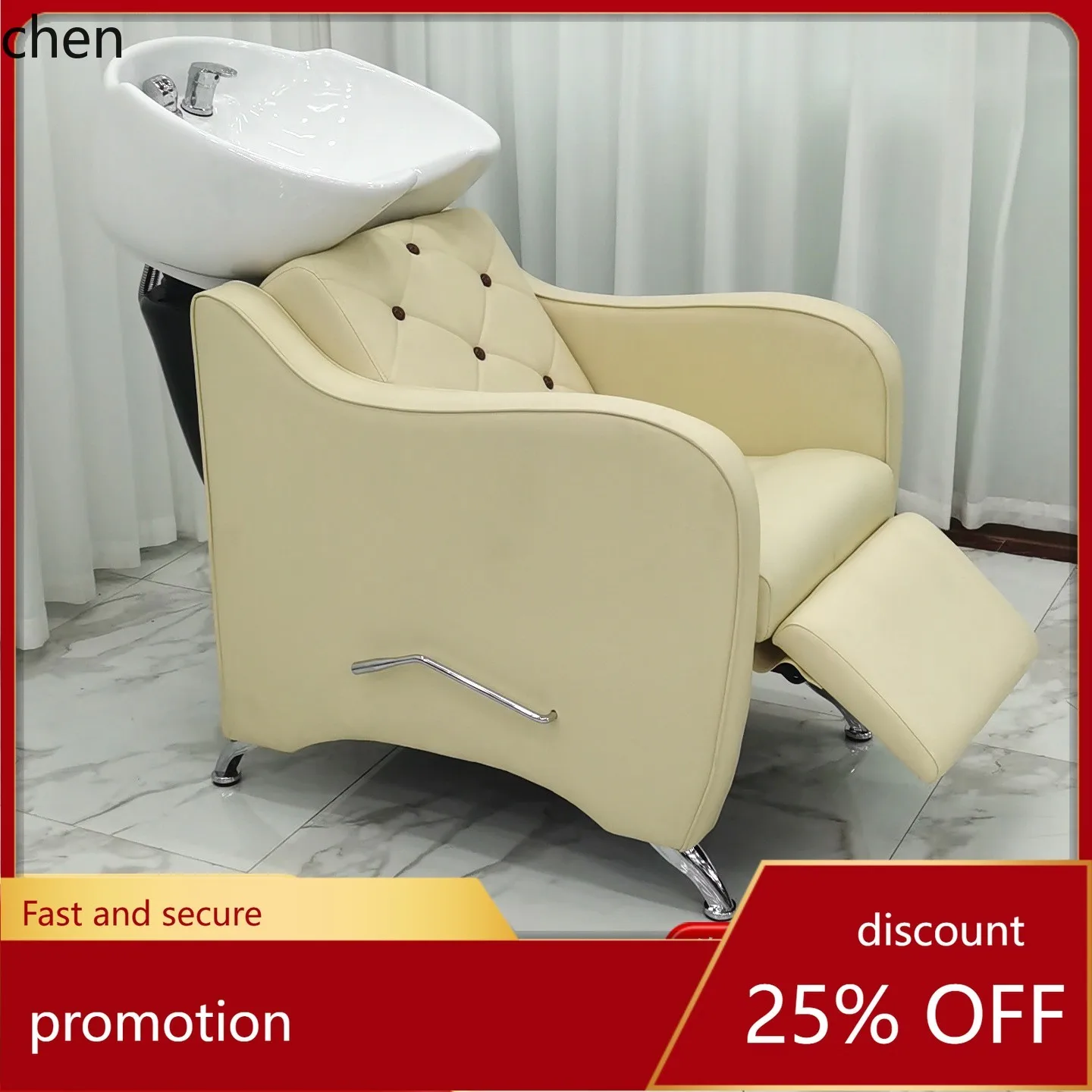 

HTT Cross-Border Exclusive for Barber Shops Semi-Reclining Shampoo Bed Hair Salon Shampoo Bed Sitting Type