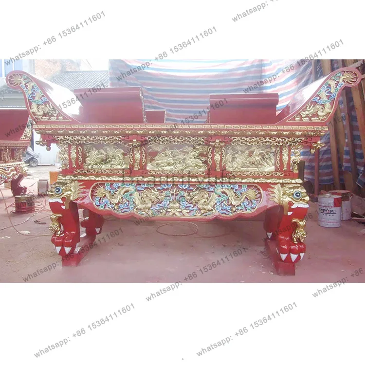 Solid wood carving Buddhist platform diamond platform temple incense camphor wood shrine ingot offering table