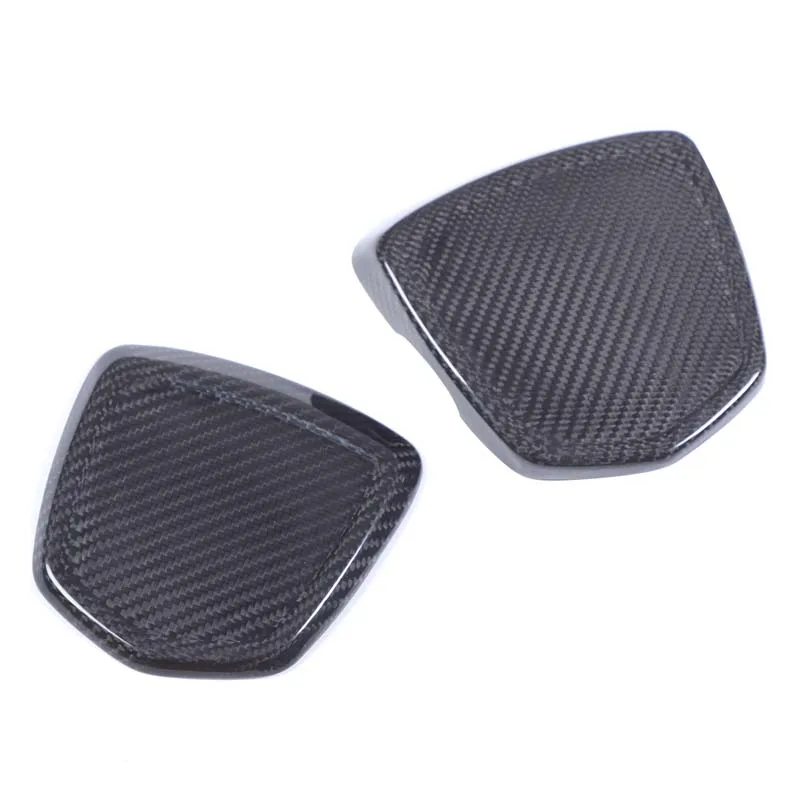 Real dry Carbon Fiber Car Rear Emblem Logo Ring Trim Panel Cover Protection Car parts 2PCS For Abarth 595 695 2012-2023 view 2