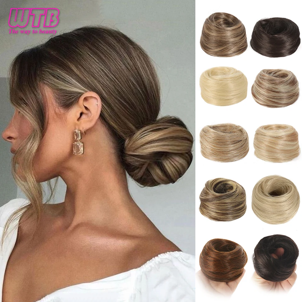 Synthetic Hair Messy Bun Hair Piece Bun Fluffy Elastic Rubber Band Suitable For Women To Wear