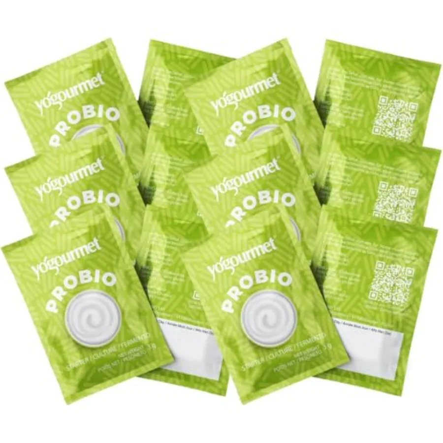 

Набор для приготовления йогурта с пробиотиками, 12 штук, оптовая упаковка - Приготовьте йогурт дома - Закваска для йогурта - Полностью натуральный, без глютена, кошерный продукт