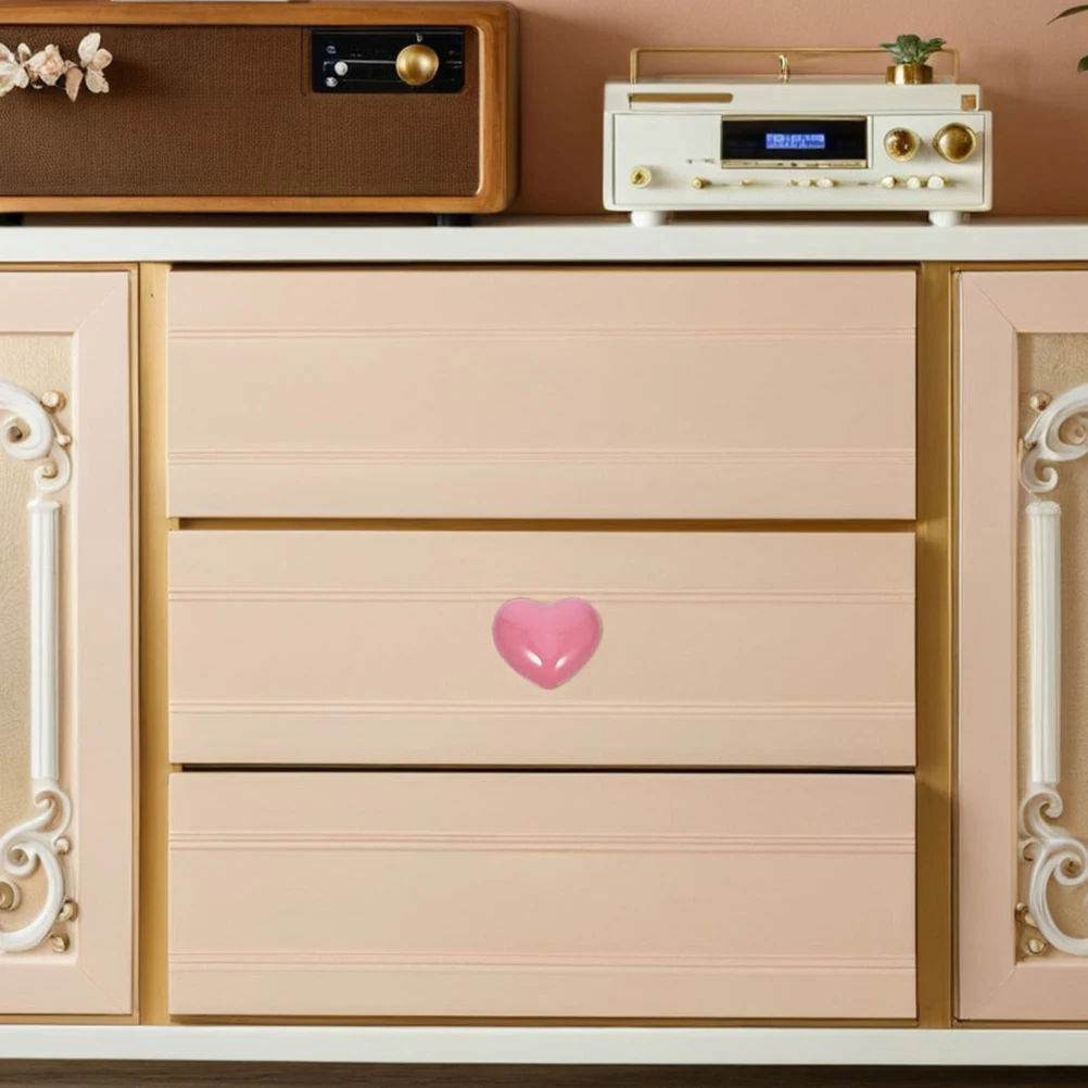 

4pcs Heart Shaped Ceramic Cabinet Knobs Pink Vintage Drawer Pulls For Wardrobe Closet Kitchen Cupboard Furniture Hardware