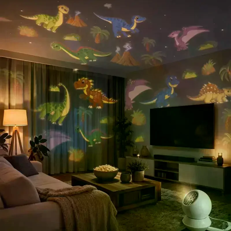 Themed Dynamic Projection Lamp 360° Rotation For Light Bedroom Living Room Birthday Parties Gift Dinosaur