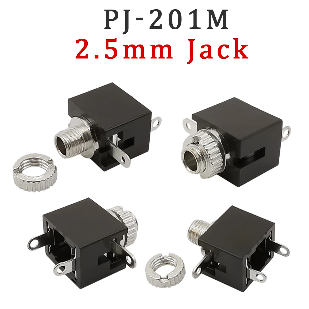 5/10Pcs 2.5MM Headphone Jack PJ-201M 3Pin DIP Mono Channel Audio Female Socket PCB Panel Mount Connector PJ201M Earphone Adapter