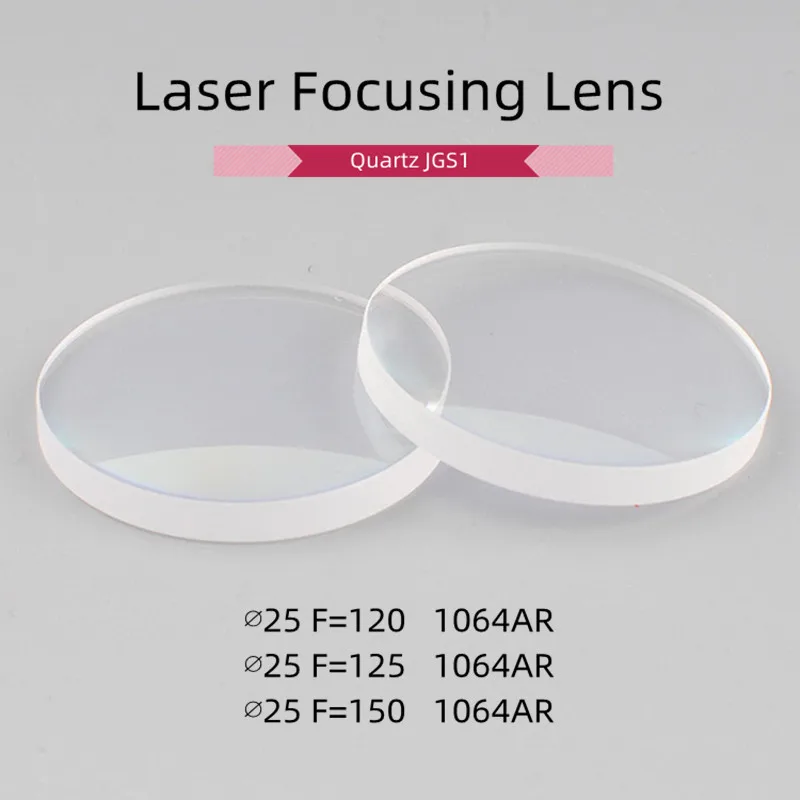 

∅25mm Laser Focus Lens Plano Convex 1064nmAR JGS1 Optical Mirror Quartz For 3000W Cutting Machine