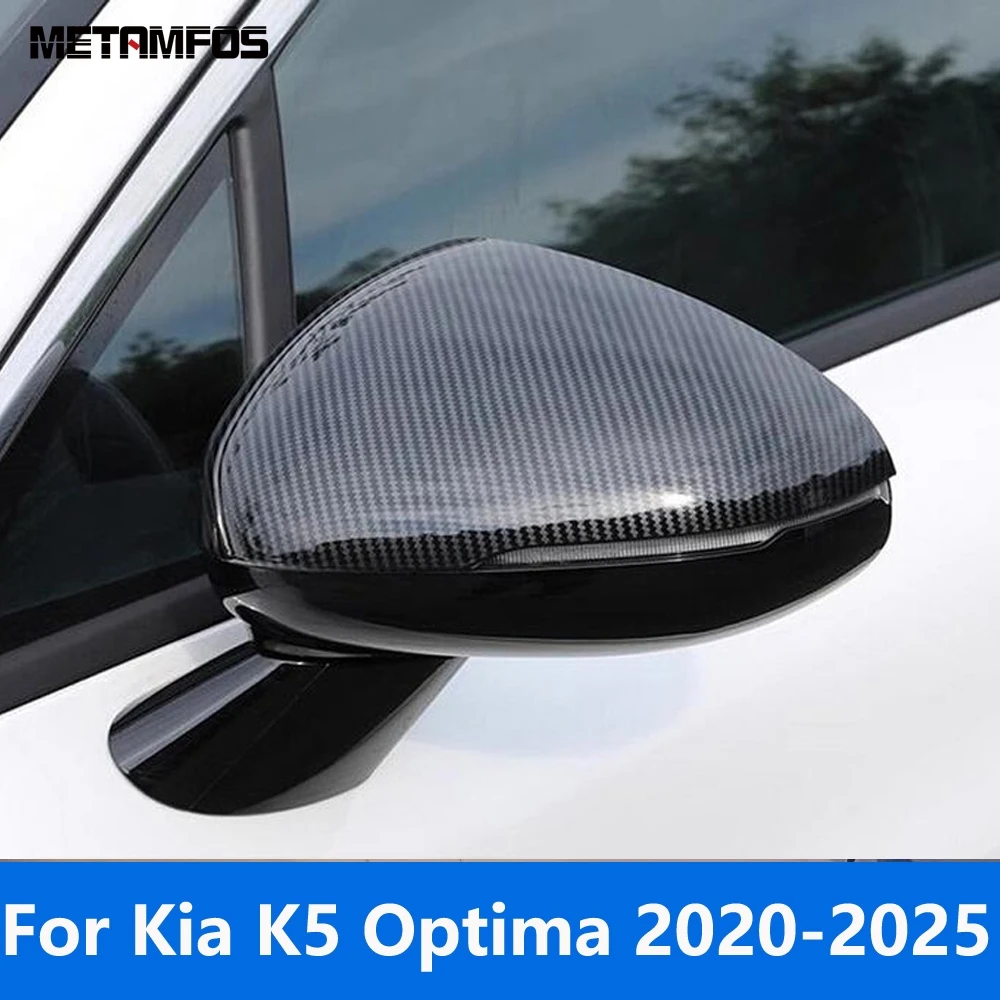 

Rearview Side View Mirror Cover Trim For Kia K5 Optima DL3 2020-2024 2025 Carbon Fiber Protection Cap Accessories Car Styling
