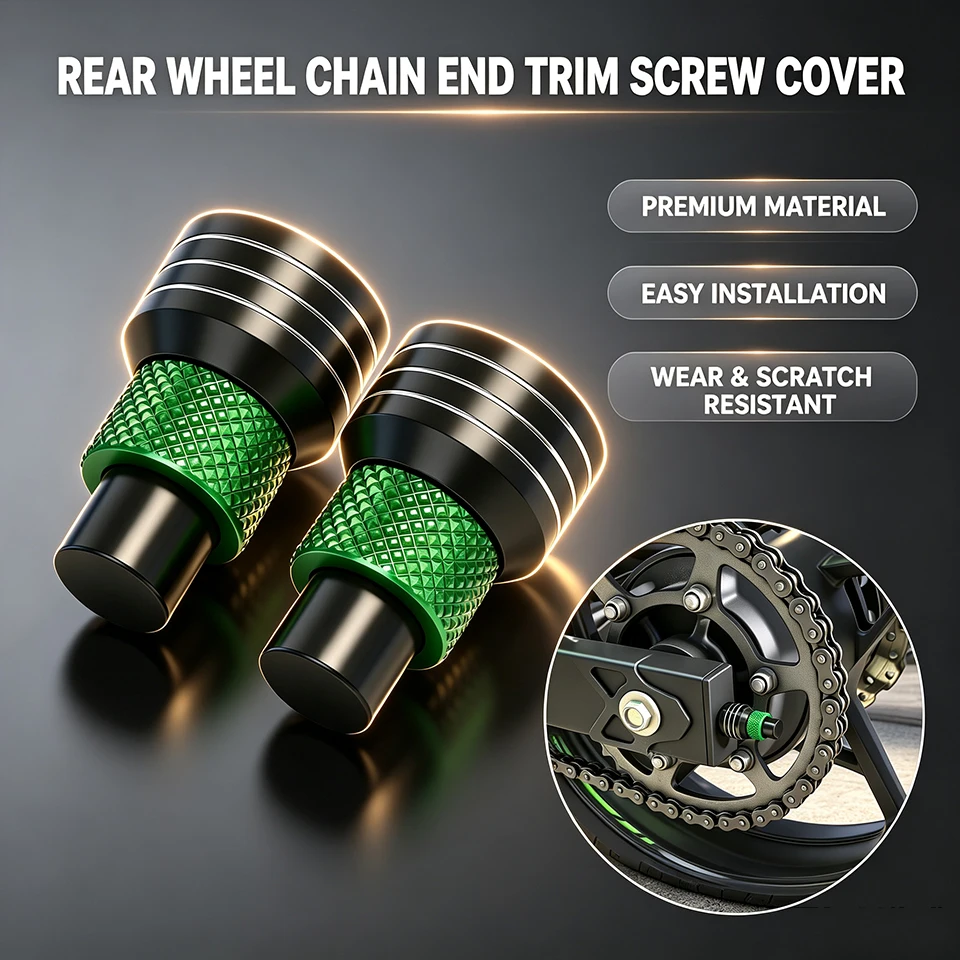 Rear Wheel Chain End Adjuster Trim Screw Cover For Ninja ZX-4RR ZX4RR ZX4R ZX25R ZX25RR ZX-4R 25R 25RR Motorcycle Accessories