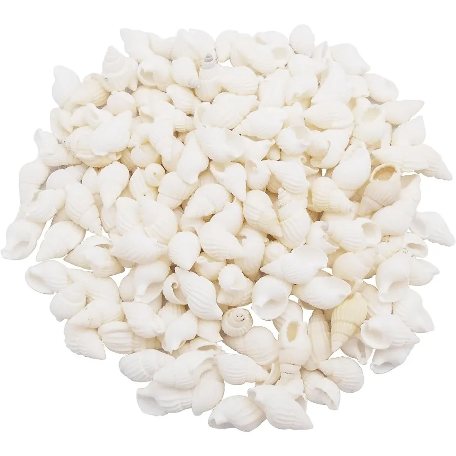 

90 грамм Около 250 шт. Белые крошечные ракушки, бирка, пляжные спиральные ракушки, подвески для рукоделия, мини-кошка для изготовления свечей, тематическая вечеринка в океане W