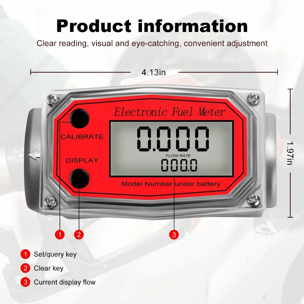 

Digital Liquid Turbine Flow Meter Electronic Flowmeter PCB Electronic Indicator for Fuel Petrol Engine Oil Methanol Water Sensor