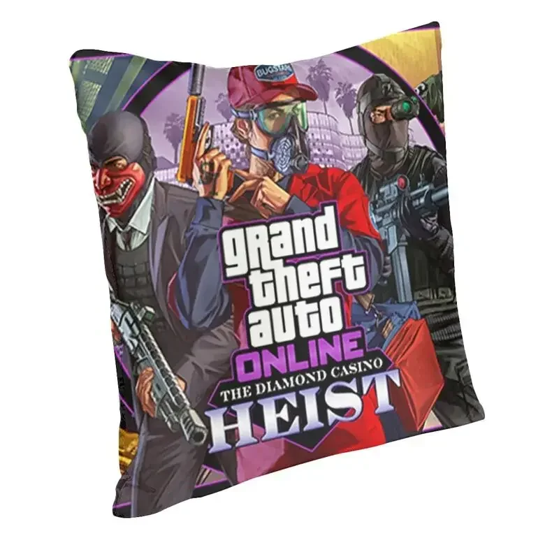 Modern GTA Online The Casino Heist Cushion Cover for Sofa Velvet Pillow Case Bedroom 3D Printing Custom Decoration Pillowcase