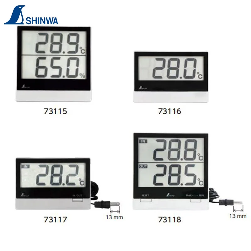 SHINWA Penguin Digital Thermo/Hygrometer Thermometer Smart 73115 73116 73117 73118 1PCS