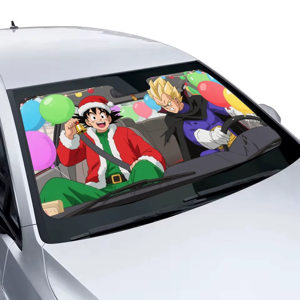 أنيمي لعبة دراغون بول سيارة ظلة الزجاج الأمامي المضادة للأشعة فوق البنفسجية حماية الجبهة الشمس الظل التبريد حامي للمركبة الداخلية