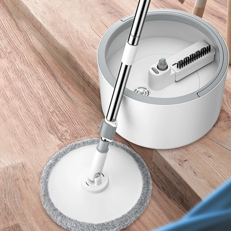 

Microfiber rotary mop and bucket set with water filtration system