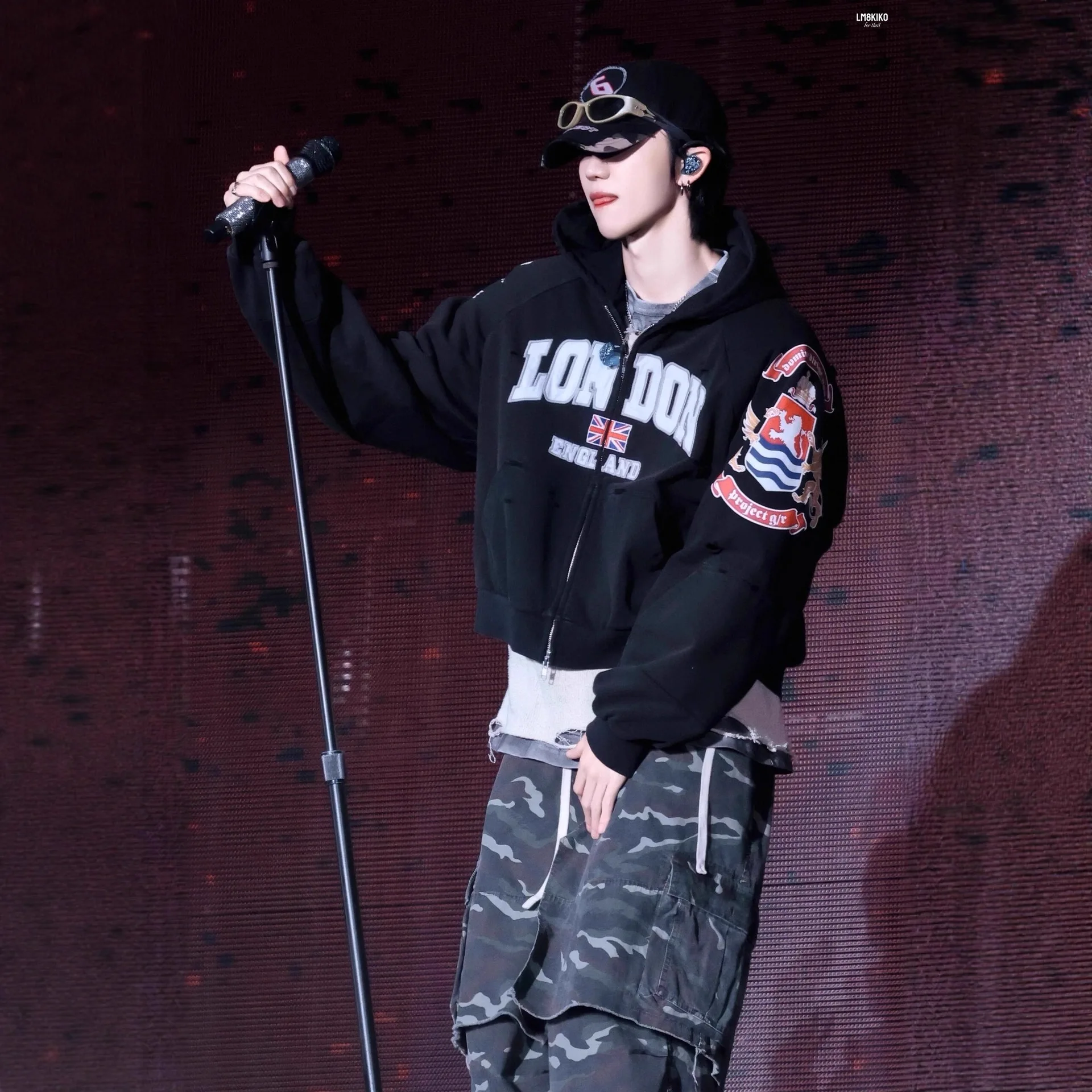 GRAILZ 25SS Washed Deconstructed Patchwork Hooded Embroidered Badge Sweatshirt Zipper Jacket Men Women