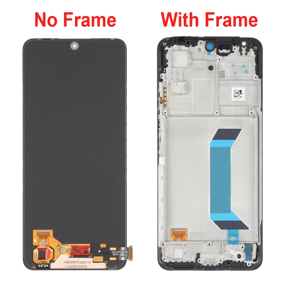 AMOLED For Xiaomi Redmi Note 12 LCD Display Note12 22111317I 22101317C 23021RAA2Y Touch Screen Digitizer Assembly