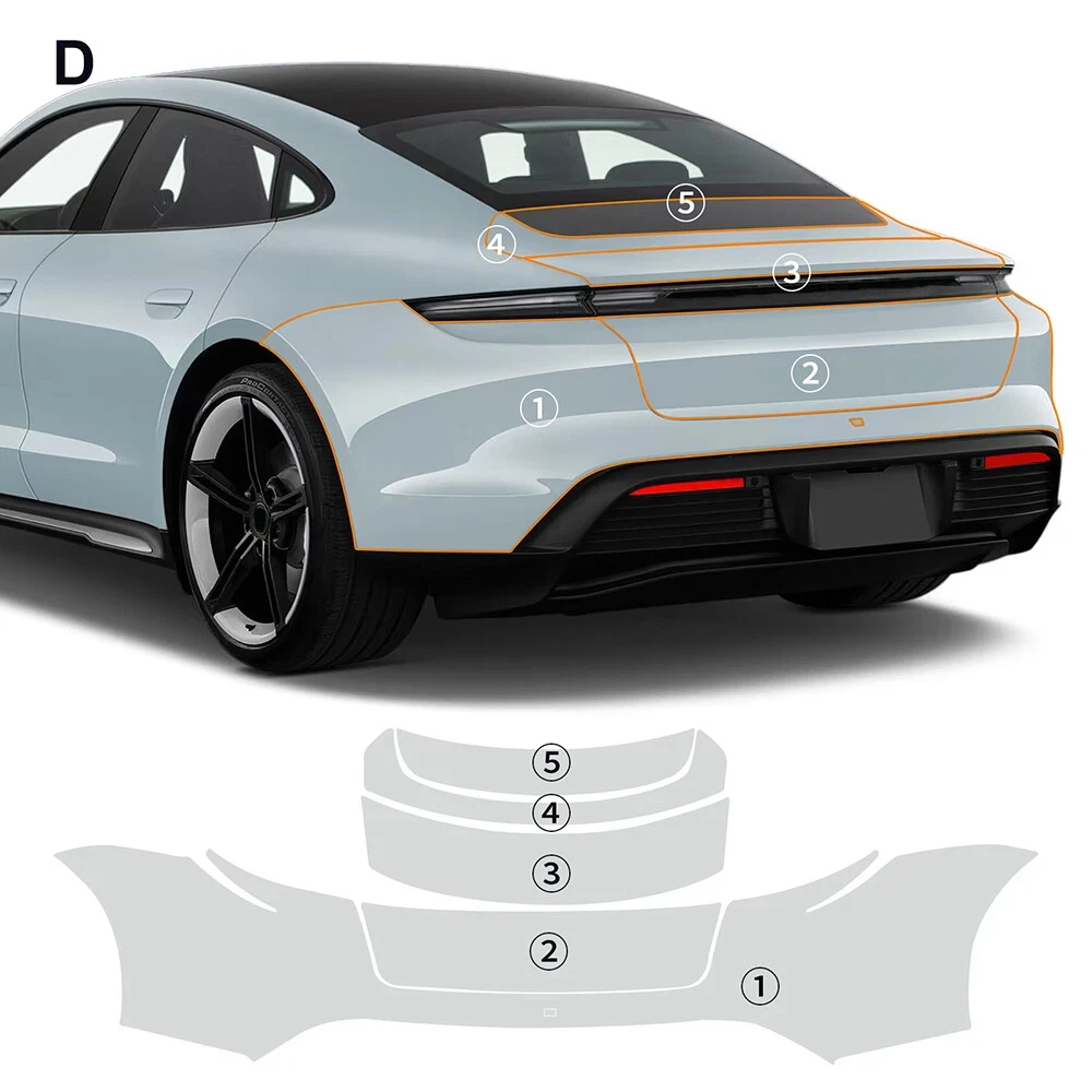 

8.5Mil Pre-cut PPF For Porsche Taycan 2020-2023 TPU Bumper Clear Paint Protection Film Scratch-Resistant Exterior Accessories
