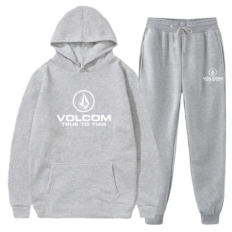 2025 Conjunto de ropa deportiva clásica de otoño e invierno para hombre, conjunto de sudadera con capucha y pantalones de chándal para hombre, cálido informal de otoño e invierno