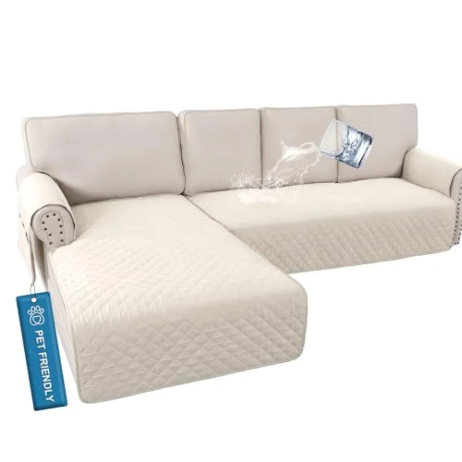 

2-Piece L Shape Sofa Cover 100% Waterproof Couch Cover Sectional L Shape Thick and Durable Sectional Couch Covers for Dogs Wash