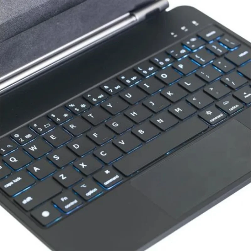Capa de teclado sem fio ZLOS KNM02 para iPad Pro 11" 2025 / iPad 10a geração 10,9" 2022, touchpad, luz de fundo de 7 cores, suporte flutuante