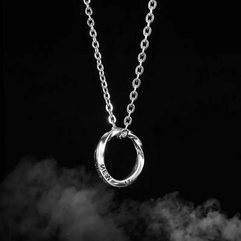 Men's Stainless Steel Mobius Ring Circle Necklace Pendant - Fashionable And Durable Accessory