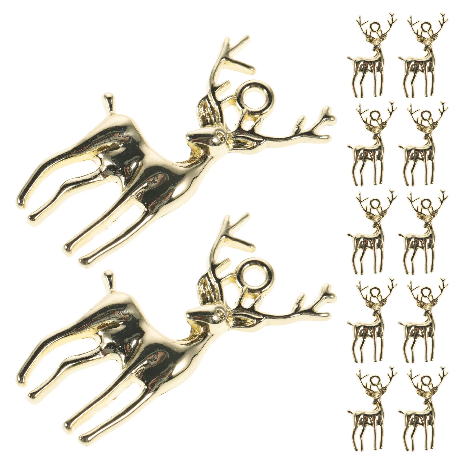 

12 Pcs Deer Vintage Jewelry Hangings Adorable Pendant Accessories Christmas Alloy DIY Earring Bracelet Making Fawn Key Chain