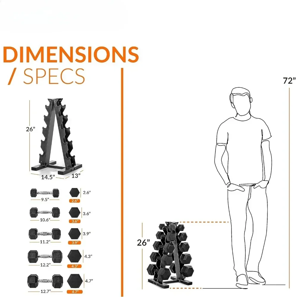 Dumbbell Dumbbell Set With Rack | Multiple Options in 150lbs and 210lbs Weights Large Fitness Equipment Body Building Sports