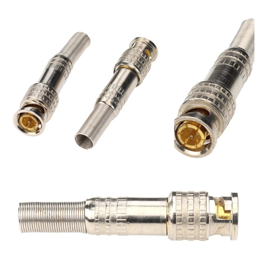 500 قطعة محول لحام BNC ذكر موصل طرفي محوري لملحقات موصلات نظام كاميرا CCTV