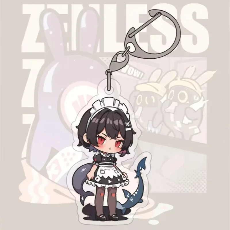 Game Absolute Zero Wise Belle Anby Demara Figures Acrylic Key Chain Keychains for Fans Jewelry Christmas Gift Accessories