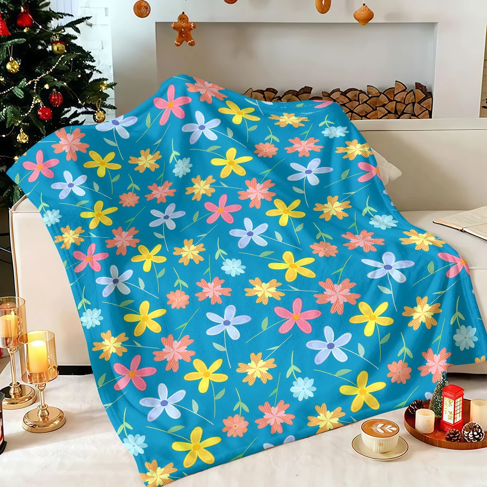 Minimal Floral Lightweight High-Quality Quick Drying Travel Blanket Wonderful Christmas New Year Gift for Family Friends
