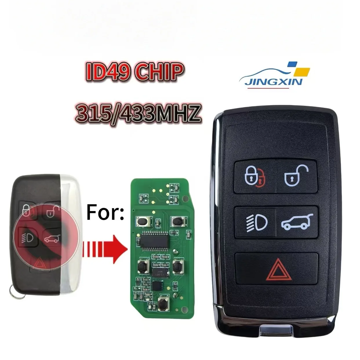 Jingxin ID49 Chip 315/433MHz KOBJTF10A Smart Key/PCB For Land Rover Range Rover Sport Evoque Discovery 4 Freelander For Jaguar